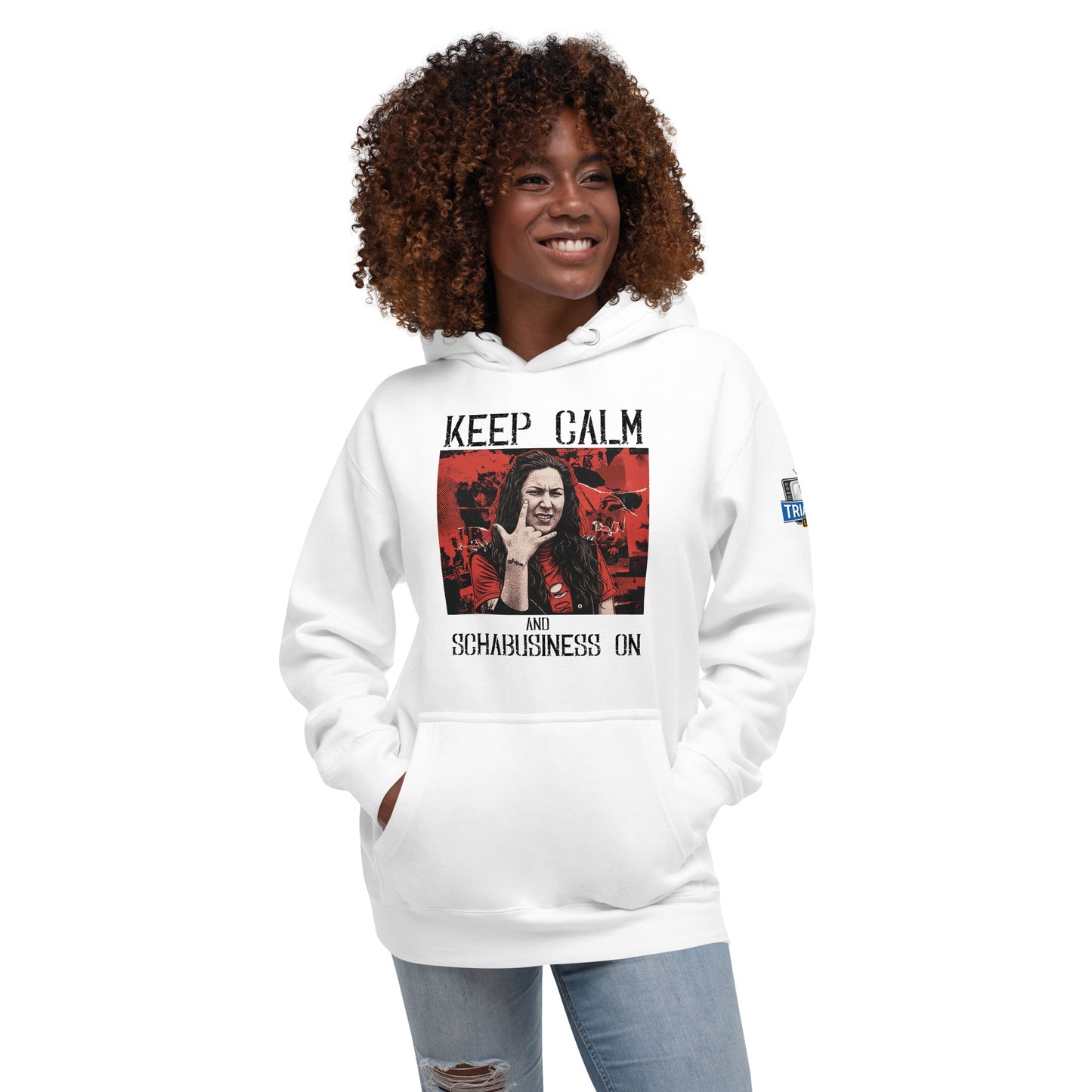 Keep Calm and Schabusiness On Hoodie - Black Text