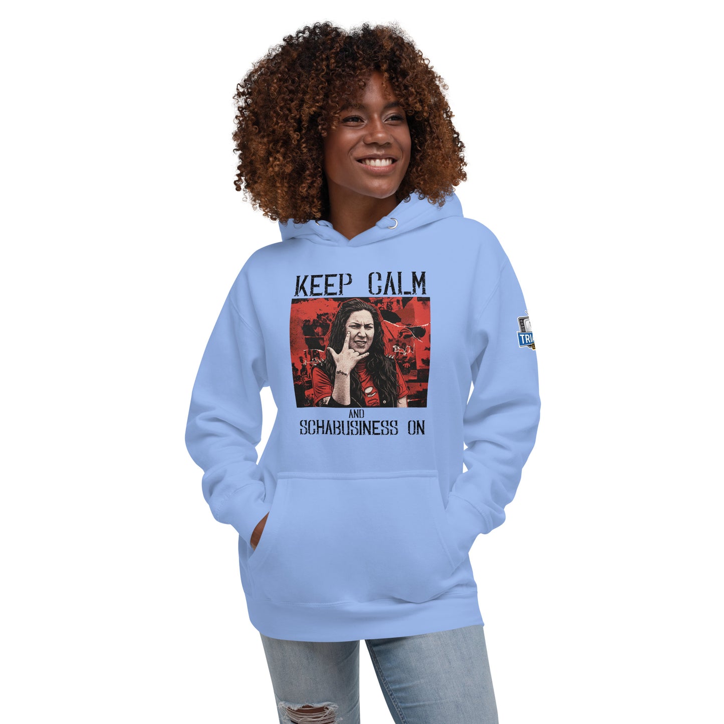 Keep Calm and Schabusiness On Hoodie - Black Text