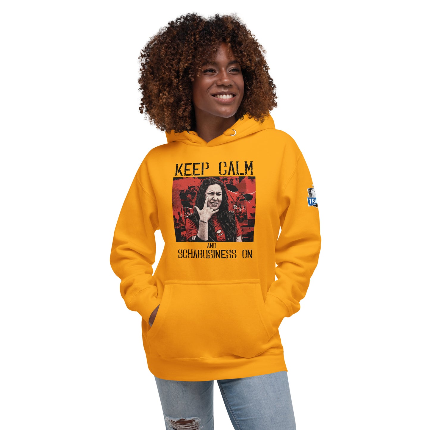 Keep Calm and Schabusiness On Hoodie - Black Text