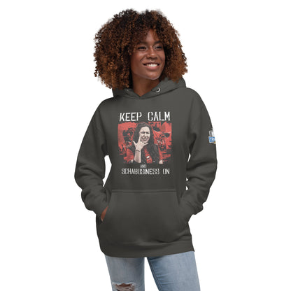 Keep Calm and Schabusiness On Hoodie - White Text